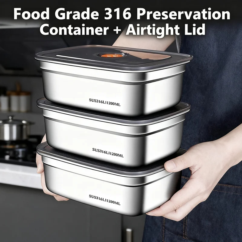 Food Storage Safety - Contenitore per Alimenti in Acciaio Inox