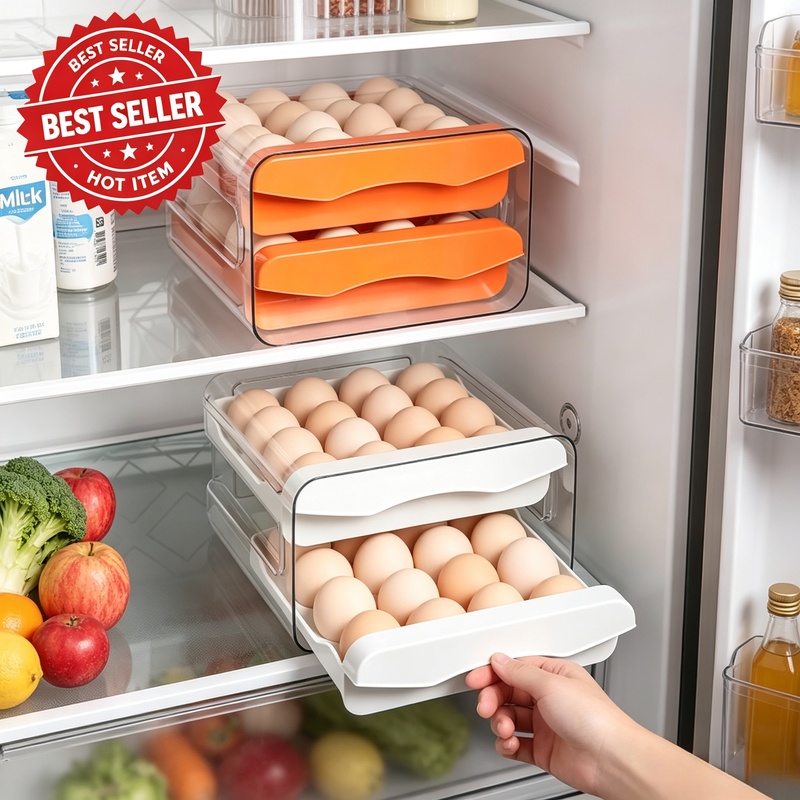 Egg Storage Holder - Contenitore per uova a due livelli,