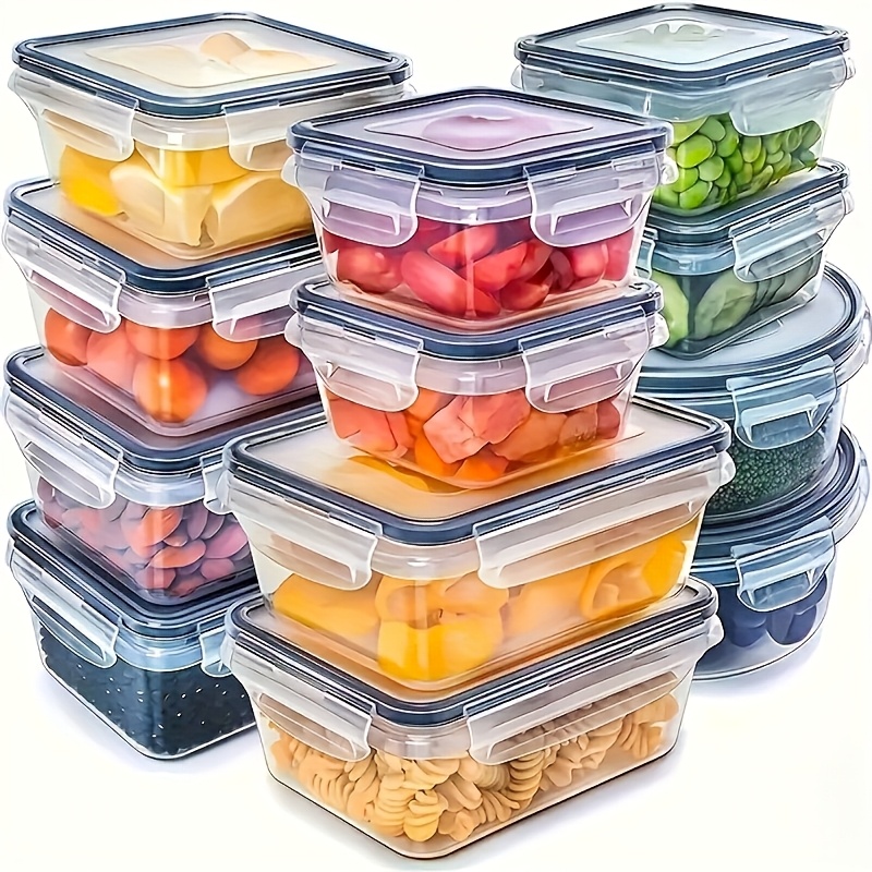 Food Storage Plastic Containers With Lids - Set da 8 Pezzi: 4 Contenitori