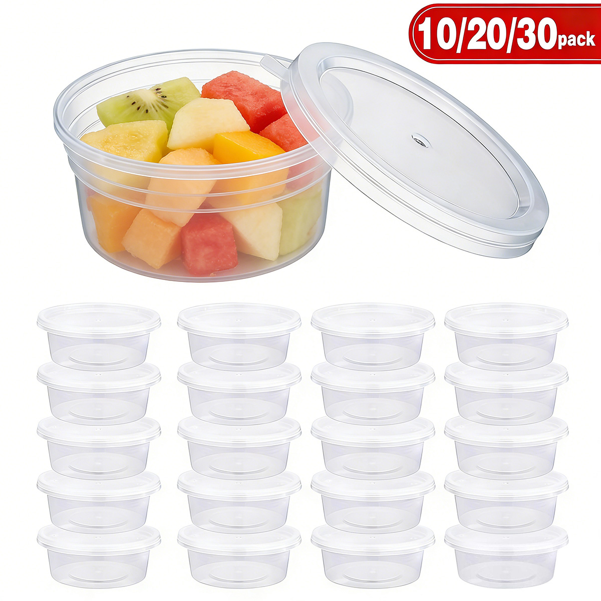 Food Storage Plastic Containers With Lids - Confezione da 10/20/30 Contenitori Piccoli per