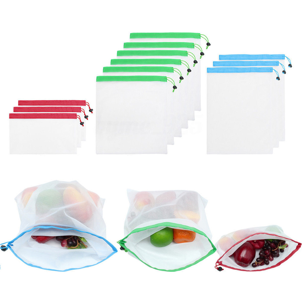 Produce Bag Reusable Mesh - 5 sacchi in rete da 8