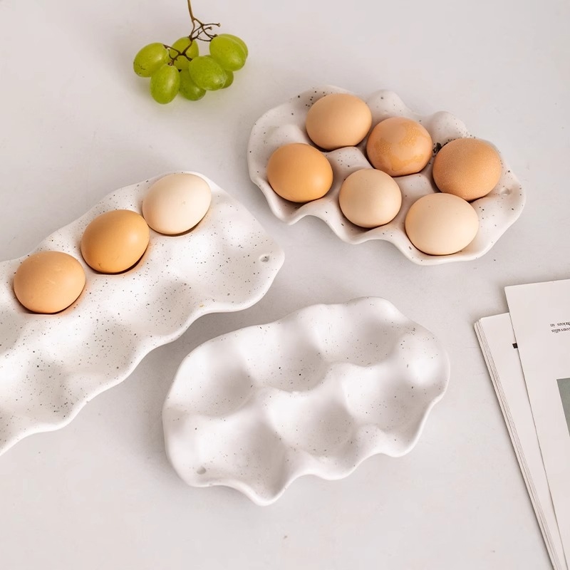 Egg Storage Holder - Portauova in ceramica semplice per la