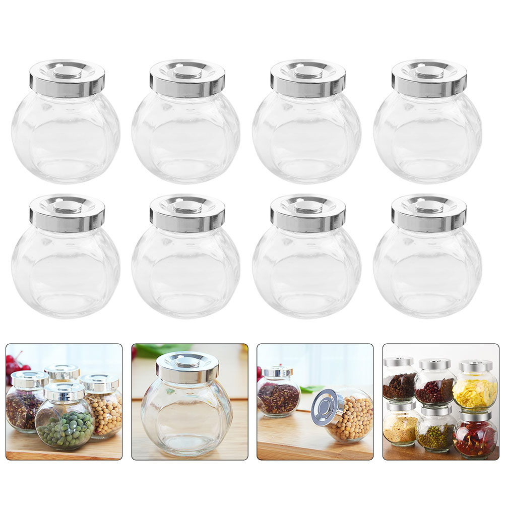 Food Storage Airtight - Set da 8 barattoli in vetro