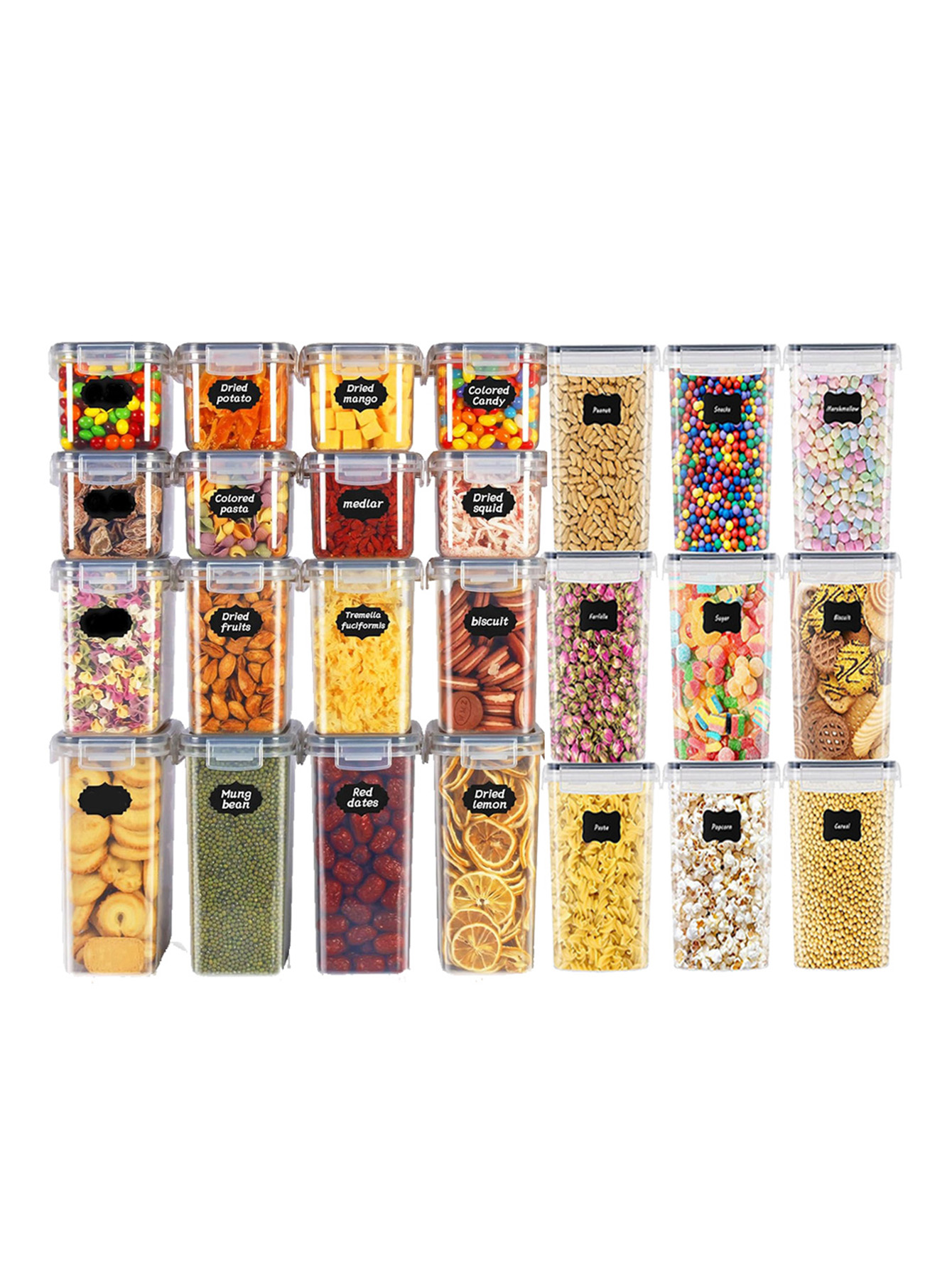 Food Storage Plastic Containers With Lids - Set di 48 Contenitori Sigillati per