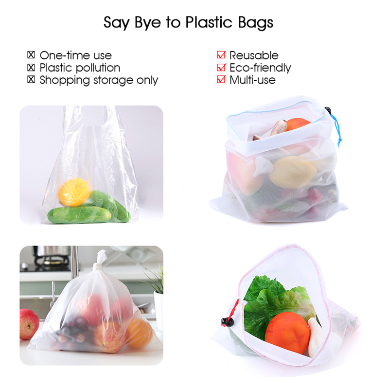 3/9/15pcs Sacchetti riutilizza - Produce Bag Reusable Mesh recensione e prezzo