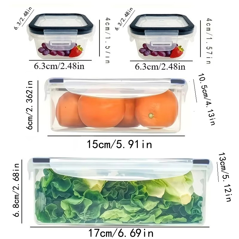Set da 8 Pezzi: 4 Contenitori  - Food Storage Plastic Containers With Lids recensione e prezzo