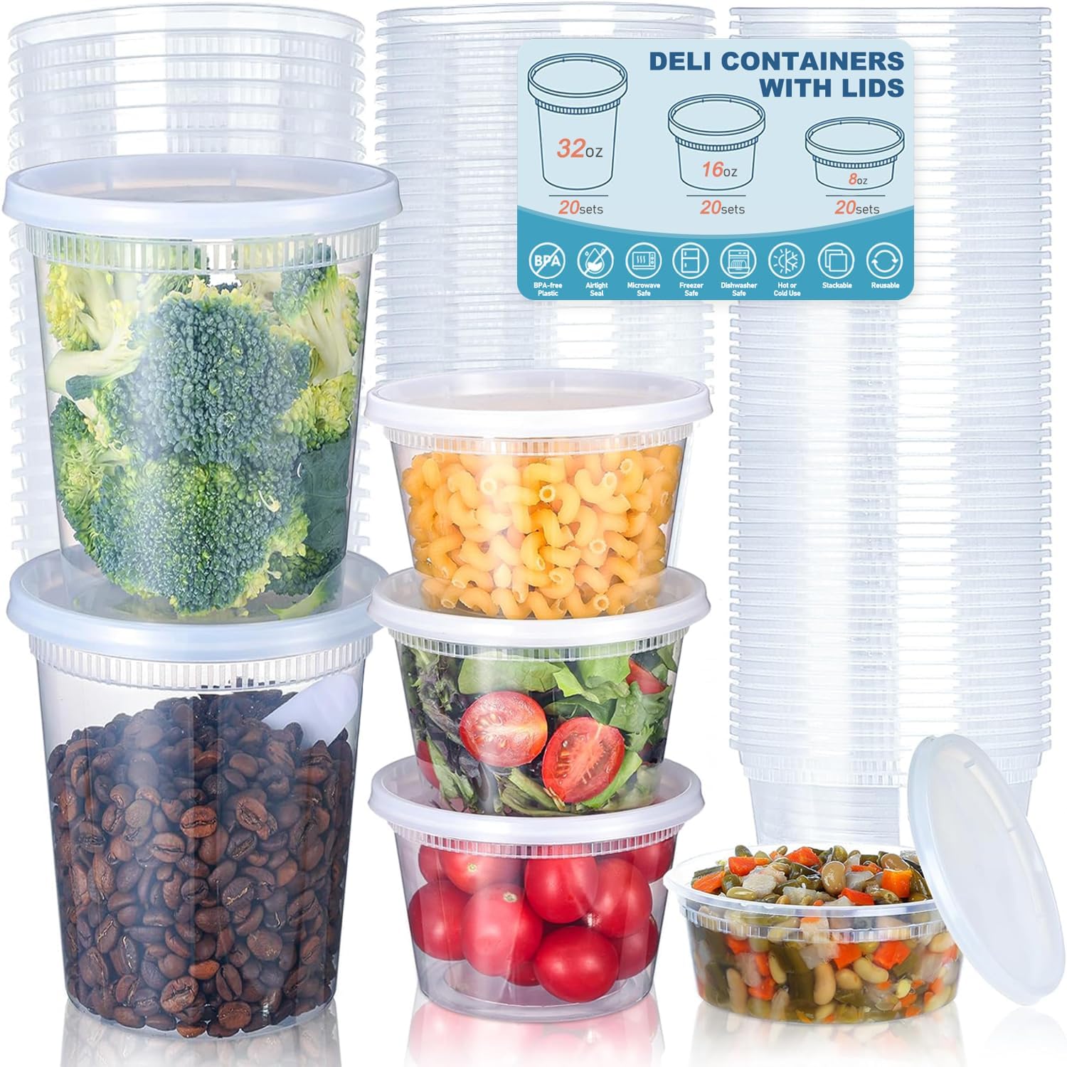 Contenitori per alimenti Deli  - Food Storage Plastic Containers With Lids recensione e prezzo