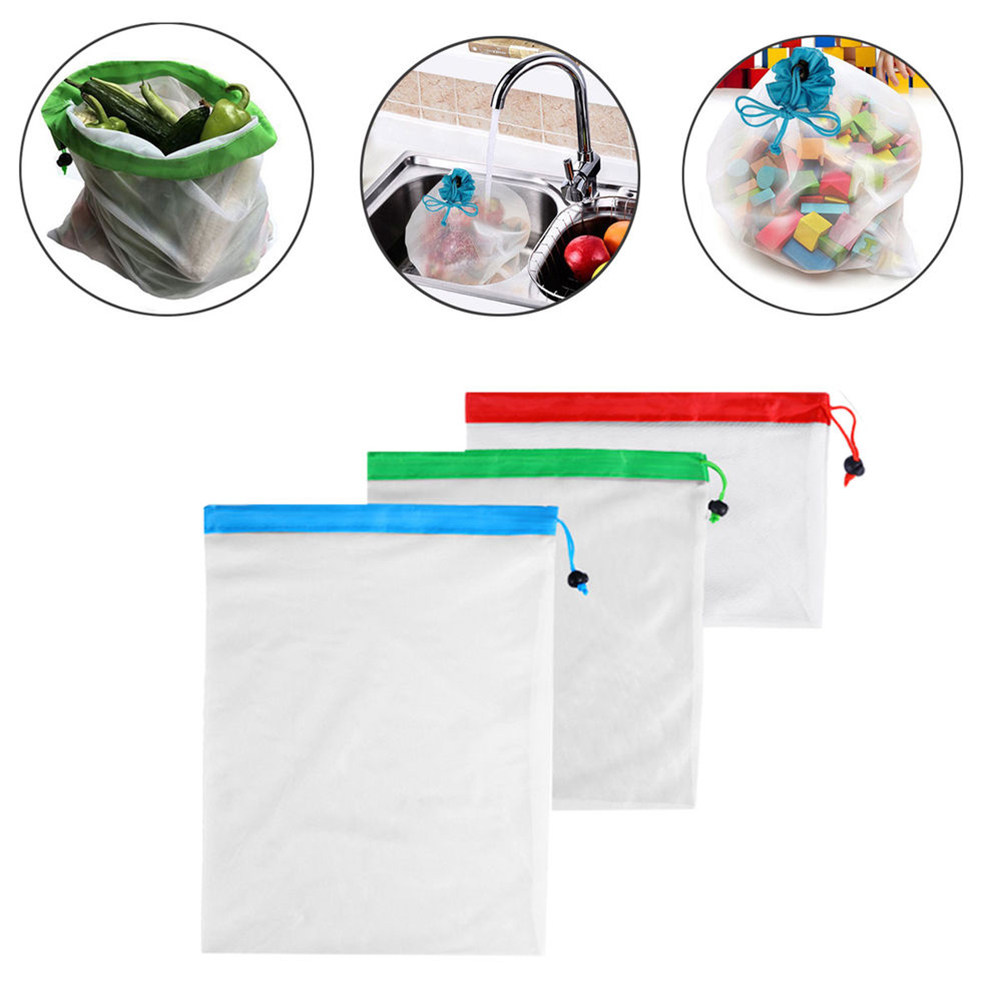 5 sacchi in rete da 8 pollici, - Produce Bag Reusable Mesh recensione e prezzo